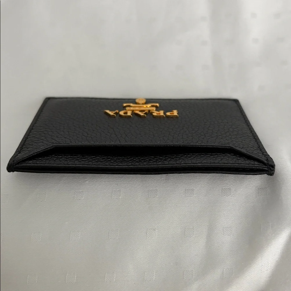 Prada Black Pebbled Leather Flat Card Holder - Brand New in Box - Picture 8 of 8